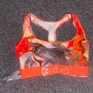 Ethika Vibrant Orange Graphic Sports Bra
